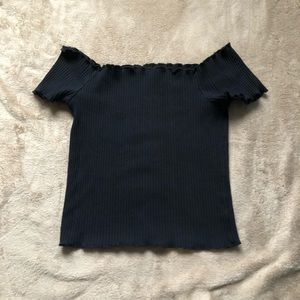 Zara black off the shoulder shirt